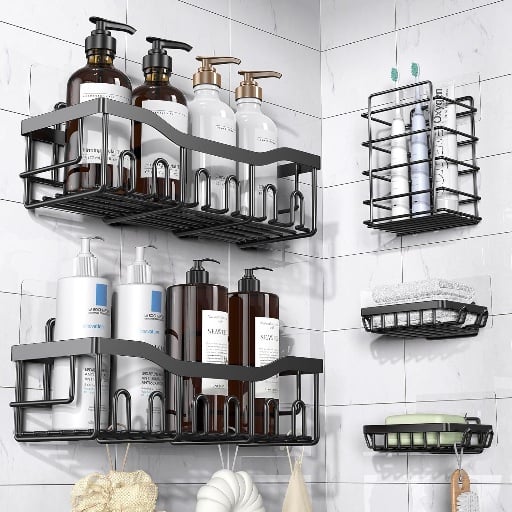 EUDELE Adhesive Shower Caddy - 5 Pack