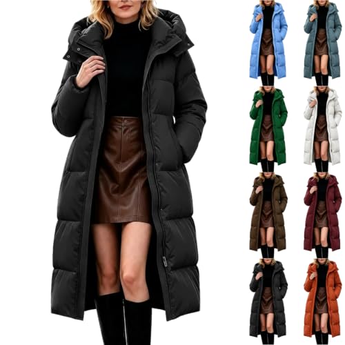 Long Puffer Zip Up Insulated Quilted Jackets Deal