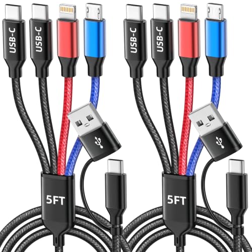 MPATIBY 2-Pack 5' 4-in-2 Multi Charging Cables