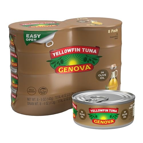 Genova Premium Wild Caught Yellowfin Canned Tuna (Olive Oil) 8-Pack Deal