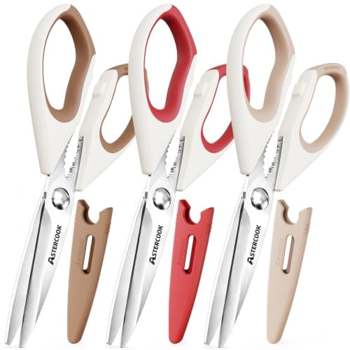Astercook Kitchen Scissors 3-Pack, Heavy-Duty Stainless Steel Shears Deal