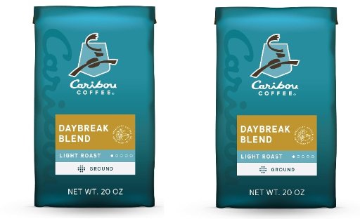 Caribou Coffee Light Roast Ground Coffee Daybreak Morning Blend 20-Oz