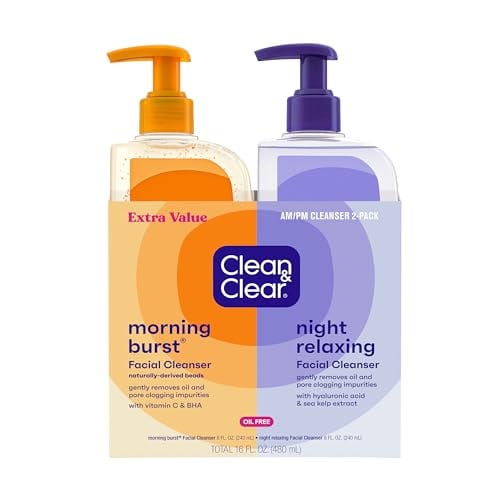 Clean & Clear Day and Night Face Cleanser 2-Pack 8-Oz Deal