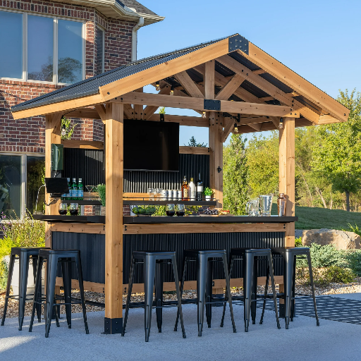 Backyard Discovery Palisade 9'x6' Cedar Wood Outdoor Bar Deal