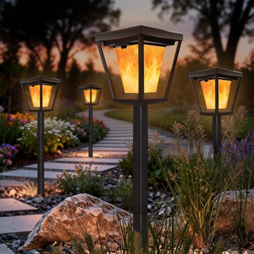 Brimax 6 Pack Flickering Flame Solar Pathway Lights Deal