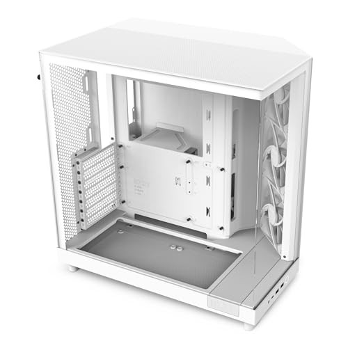 NZXT H6 Flow Compact Dual-Chamber ATX Mid-Tower Airflow Computer Case (White)