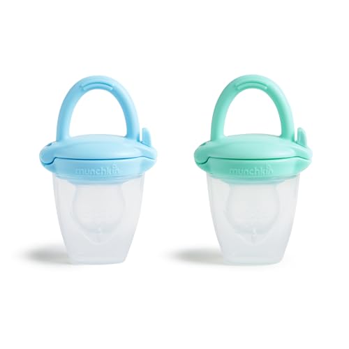 Munchkin Silicone Baby Food Feeder 2-Pack (Blue & Mint)