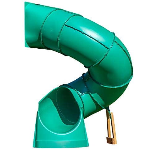 Backyard Discovery Tall Spiral Tube Slide - Right or Left Exit, Green - Mounts To 5 Ft. Deck Height Deal