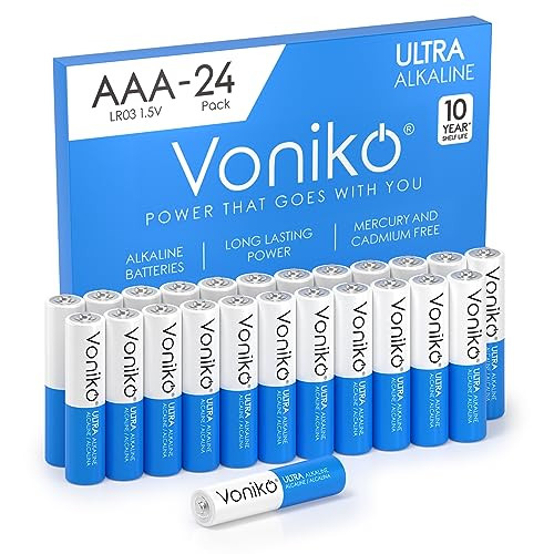 Voniko Premium Grade AAA Alkaline Batteries 24-Count
