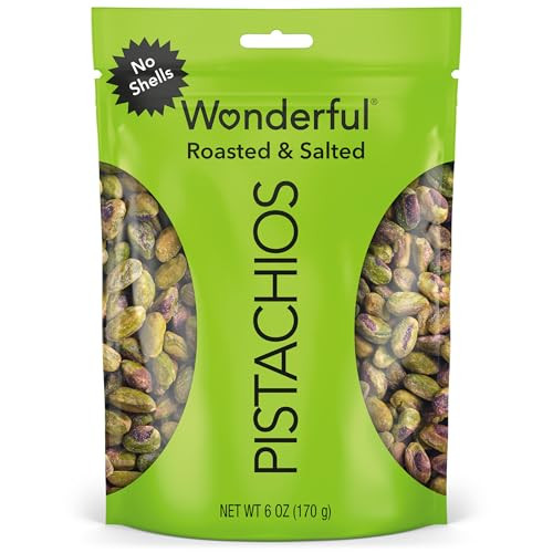 Wonderful Pistachios No Shells, Roasted & Salted Nuts 6-Pack, 6 Oz