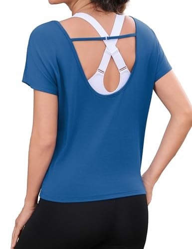 Totatuit Womens Open Back Workout Tops Deal