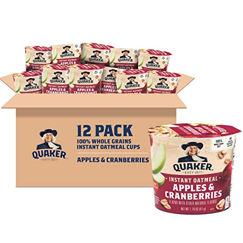 12-Count Quaker Instant Oatmeal Express Cups (Apples & Cranberries)