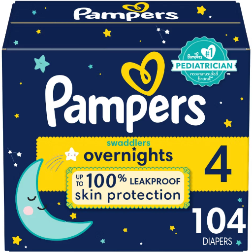 Pampers Swaddlers Overnights Diapers Size 0, 84 Count Deal