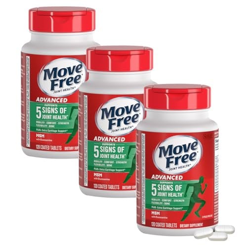 Move Free Advanced Glucosamine Chondroitin MSM Joint Support Supplement 120 Count (Pack of 3) Deal