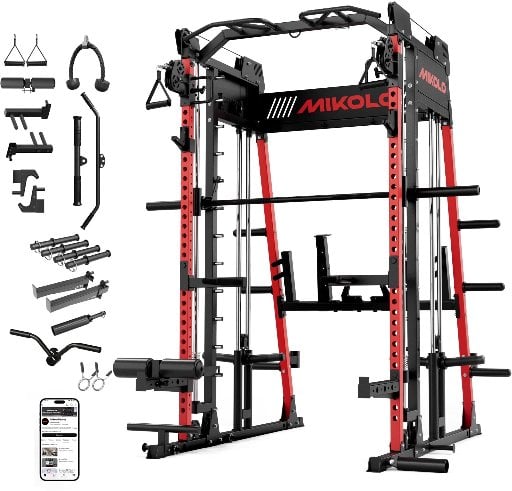 Mikolo M4 2.0 Smith Machine All-in-One Power Rack Cage with Adjustable Cable Crossover Deal