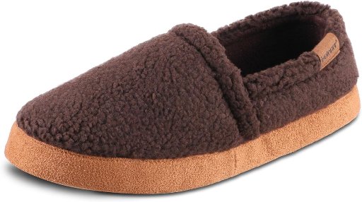 Isotoner Men's Berber Aspen Closed Back Slippers Dark Chocolate Size 9.5-10.5