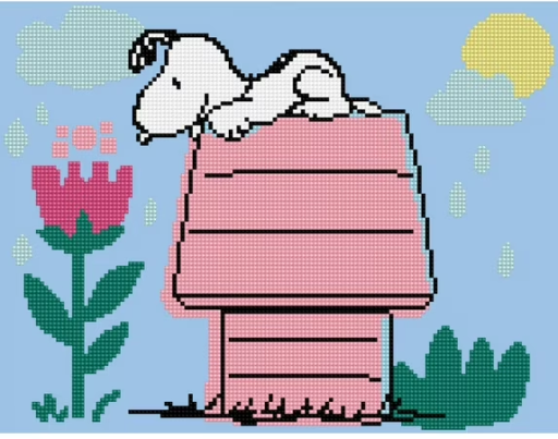 Diamond Dotz Dog House (Peanuts) Snoopy Diamond Painting Kit 15.5"x 12"