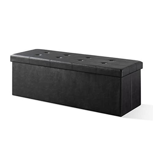 Otto & Ben Folding Storage Chest w/ Memory Foam Seat (Black) Deal