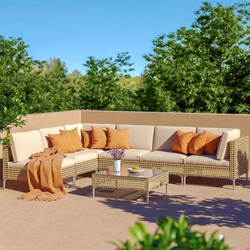 Grand Patio 7-Piece Open Weave Wicker Patio Furniture Set Deal
