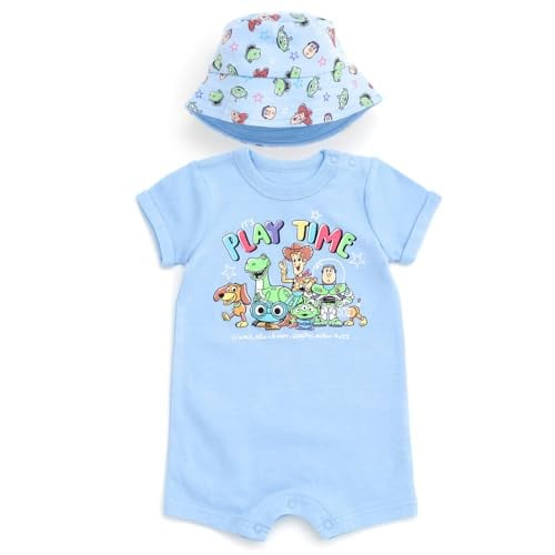 Disney Baby Romper and Reversible Bucket Sun Hat Newborn-24 Months