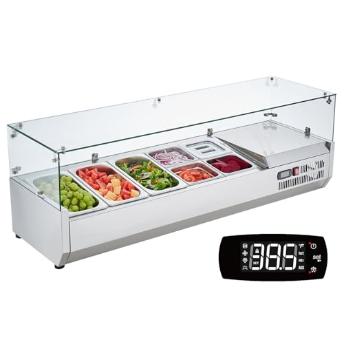 VEVOR Condiment Prep Rail Station with 3 1/3 4 1/6 Pans