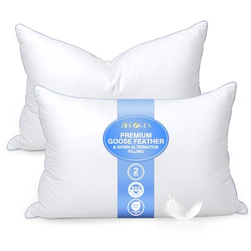 Goose Feather Pillows Queen 2-Pack