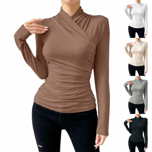 Criss Cross V Neck Wrap Tops Slim Fit Deal