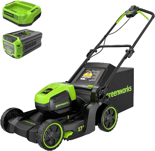Greenworks 60V 17" Cordless Battery Push Lawn Mower w/ 4.0ah Battery & Charger