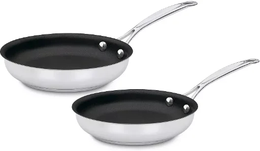 2-Piece Cuisinart Chef's Ceramic Stainless Steel Skillet Set Deal