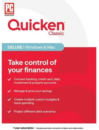 Quicken Classic Deluxe 1 Year Subscription (Key Card)