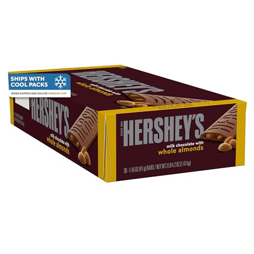HERSHEY'S Milk Chocolate with Whole Almonds Candy Bars 36-Pack