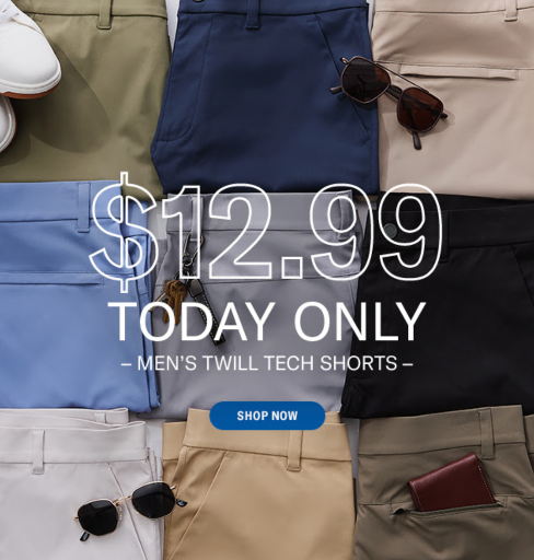 32 Degrees Men's Twill Tech Shorts Deal