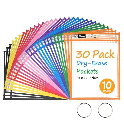 GNL Dry Erase Pocket Sleeves 30-Pack