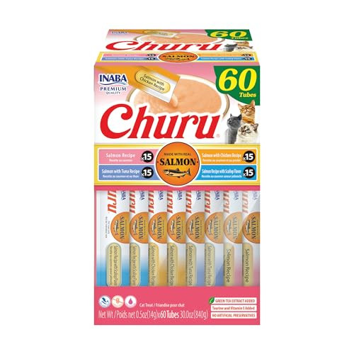 INABA Salmon Churu Cat Treats 60 Tubes