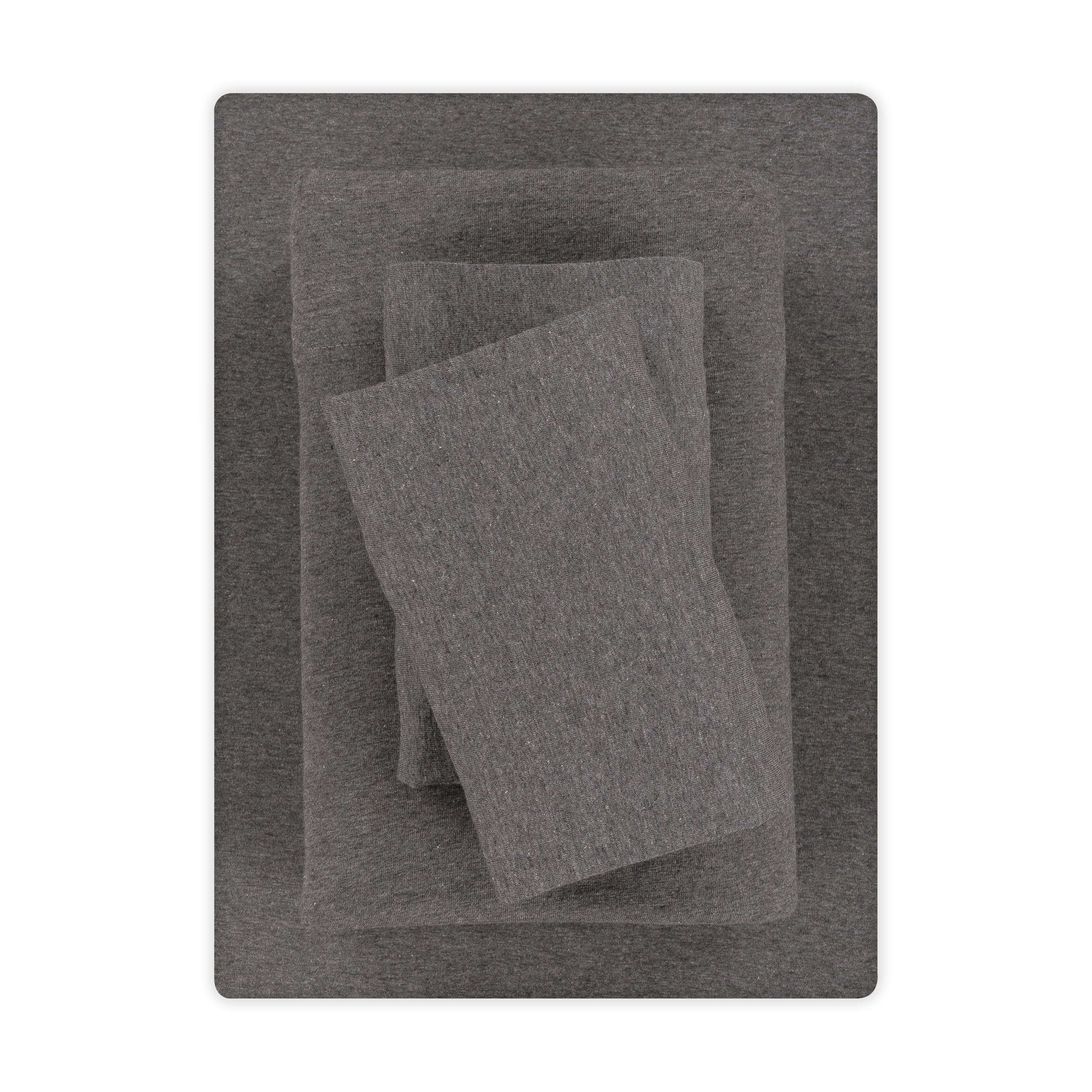 Mainstays Cotton Rich Extra Soft Jersey Bed Sheet Set, Queen, 4 Pieces Deal