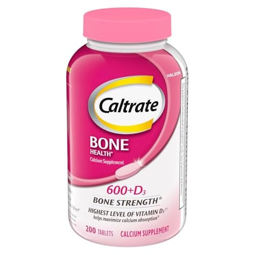 Caltrate 600 Plus D3 Calcium and Vitamin D Supplement Tablets 200 Count