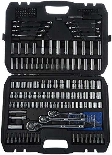 Amazon Basics 201-Piece Mechanic's Socket Tool Set w/ Case (SAE & Metric)