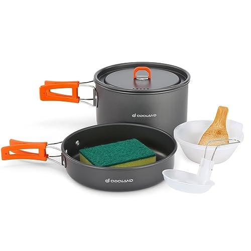 9pcs Camping Cookware (1L Pot + 0.55L Fry Pan) Deal