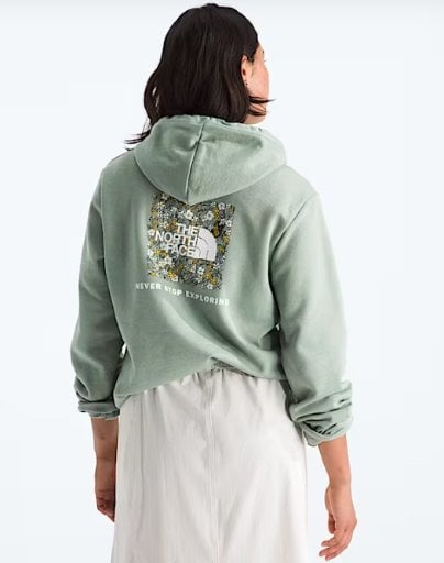 The North Face Women's Evolution Floral Box NSE Hoodie (Slate Moss Graphic) Deal