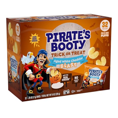 Pirate's Booty Aged White Cheddar Halloween Cheese Puffs 32-Pack 0.25-Oz Deal