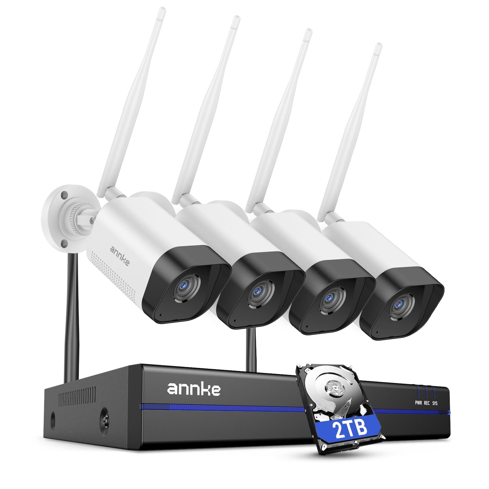 ANNKE WS800 4K 8MP UHD Wireless 16-CH NVR Security System w/ 4x Dual-Band WiFi Cameras + 2 TB HDD Deal