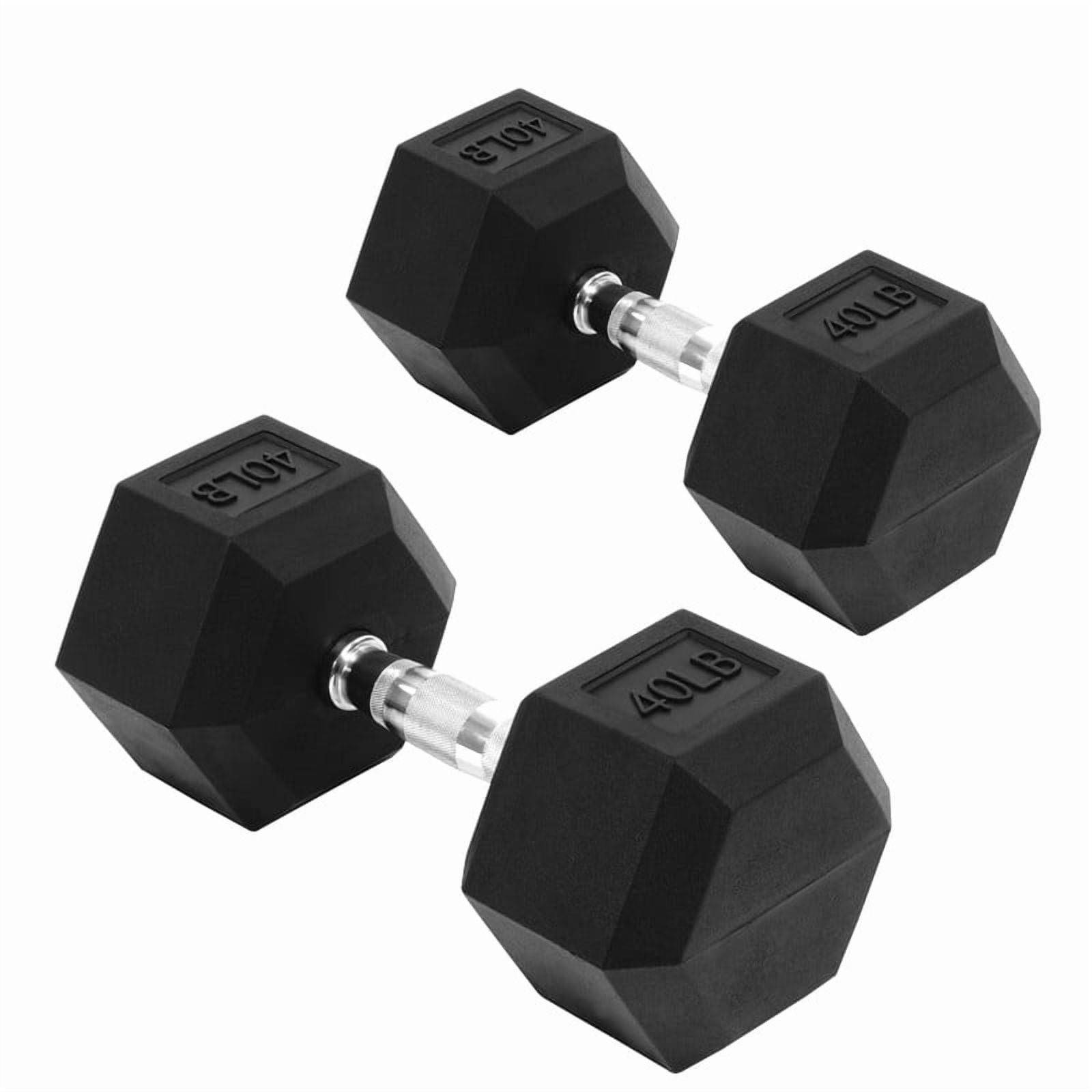 Flexwave 40 LB Rubber Hex Dumbbells 2 Set Deal