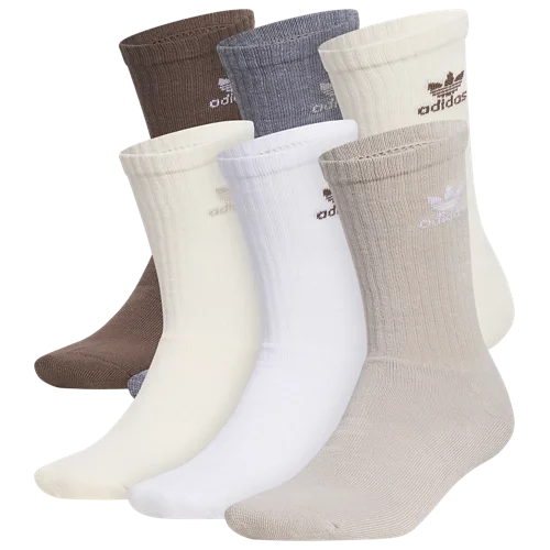 6-Pairs Adidas Men's Originals Trefoil Crew Socks (Large)