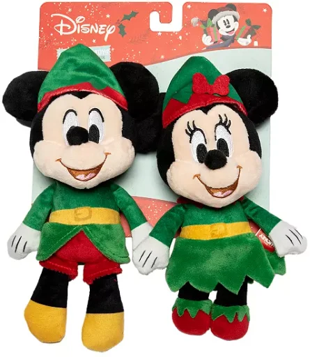 2-Pack 10" Disney's Mickey Mouse and Minnie Mouse Santa Plush Dolls