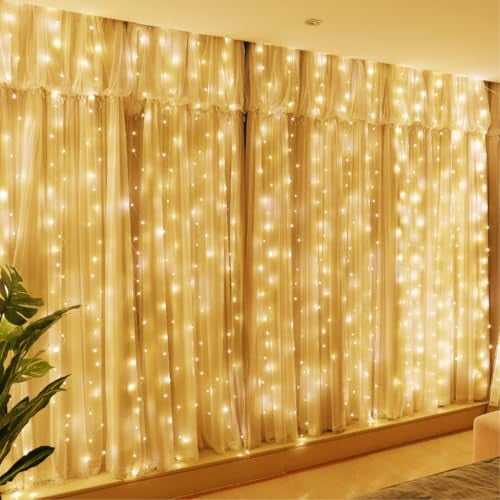 HXWEIYE 9.8x9.8Ft Curtain String Lights Deal