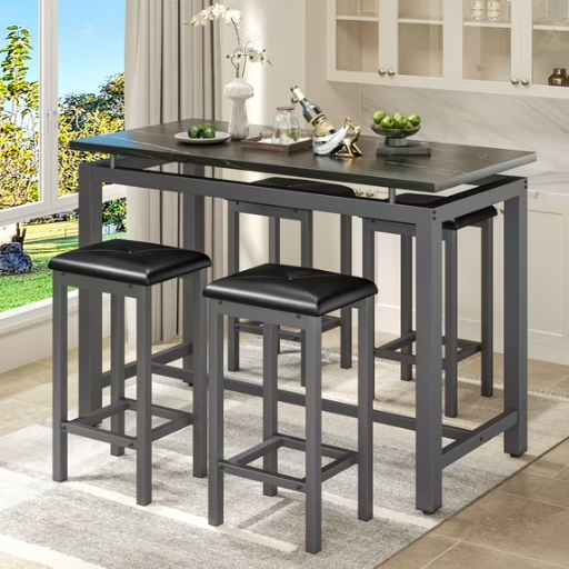 Counter Height Table and 4 Stool Set