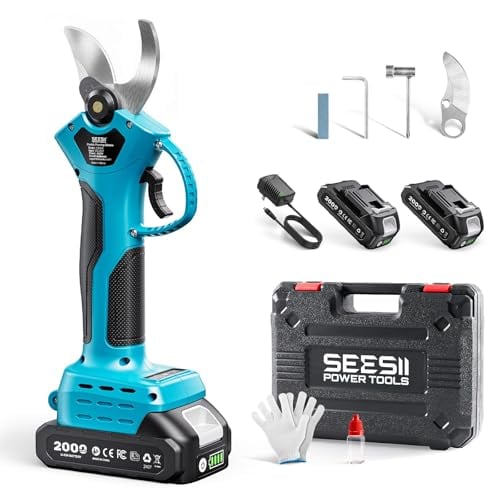 SEESII 1.4" Cordless Electric Pruning Shears w/ 2x 2000mAh Batteries Deal