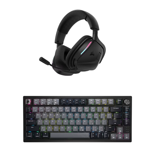 Corsair K65 Plus Wireless Keyboard + Void Wireless v2 Gaming Headset Bundle