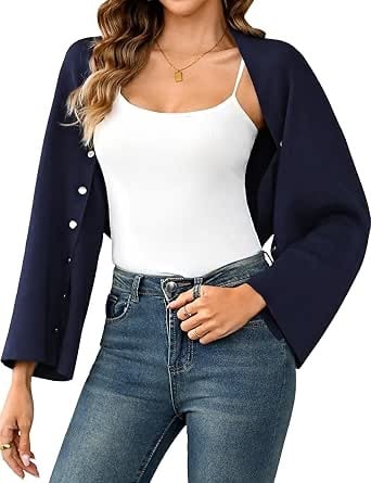 Totatuit Cropped Cardigan Shrug 2-in-1