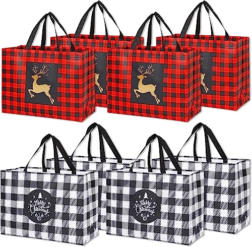 8 Pack Extra Large Reusable Christmas Gift Bags